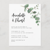 Détails de l'eucalyptus mariage et invitation (Devant)