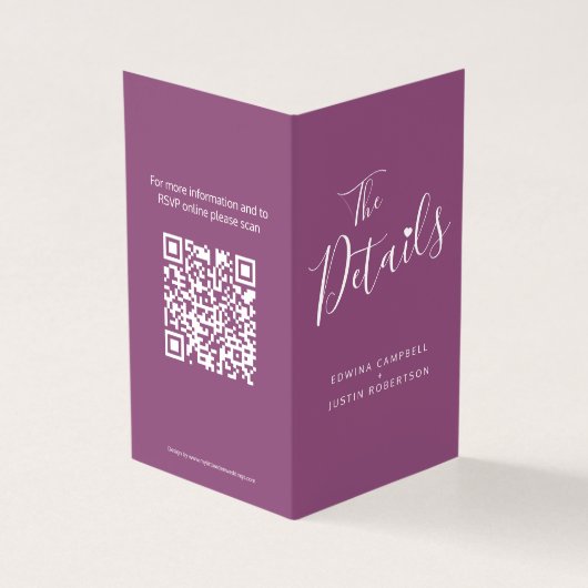 Détails de l'invité mariage calendrier carte code (Outside)