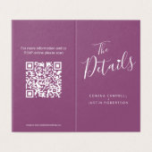 Détails de l'invité mariage calendrier carte code  (Outside Unfolded)