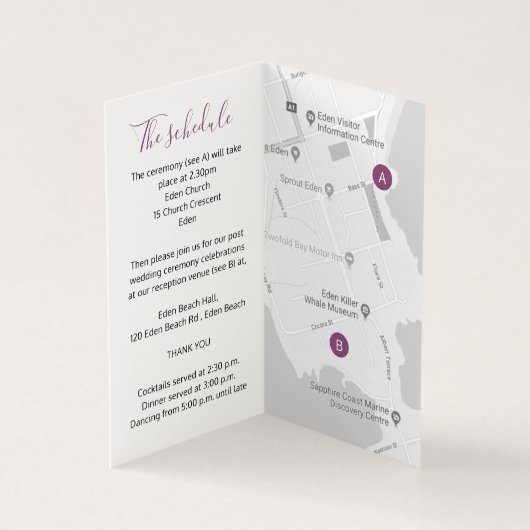 Détails de l'invité mariage calendrier carte code  (Inside)