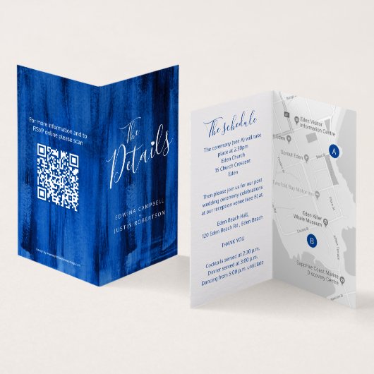 Détails de l'invité mariage carte code QR saphir b (Inside and Outside)
