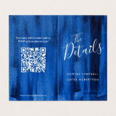 Détails de l'invité mariage carte code QR saphir b (Outside Unfolded)