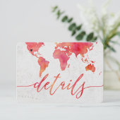 Détails de mariage de destination de carte du mond (Debout devant)