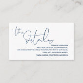 Détails de mariage moderne, carte de réponse en li (Devant)