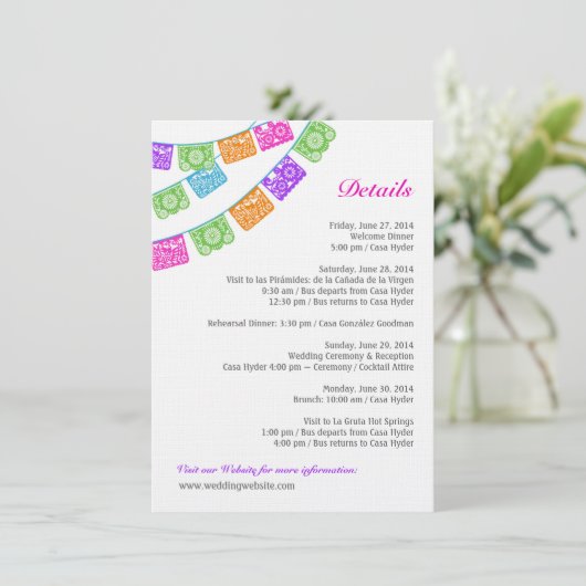 Détails de mariage Papel Picado Encart Multicolore (Debout devant)