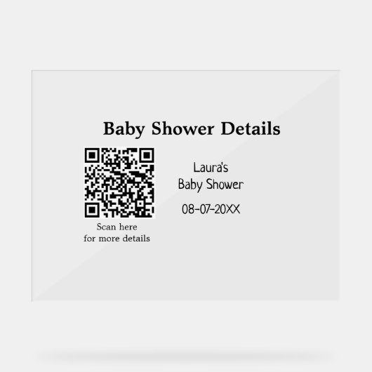 DÉTAILS DU baby shower QR SCAN CODE RU MODERNE MIN (Recto)