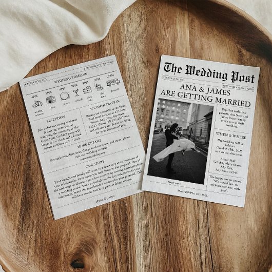 Détails du Faire-part de mariage journal Coupe du