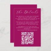 Détails du Faire-part de mariage Magenta (Devant / Derrière)