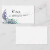 Détails du mariage aux fleurs violettes. Carte d'i (Devant / Derrière)