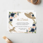 Détails du Mariage Blush & Navy Cartes de boîtier (Devant/Arrière en situation)