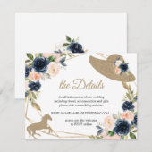 Détails du Mariage Blush & Navy Cartes de boîtier (Devant / Derrière)