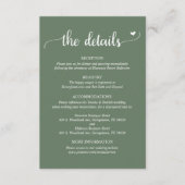 Détails du mariage, Carte d'accompagnement en écri (Devant)