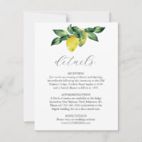 Détails du mariage Carte de boîtier Aquarelle Citr