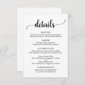 Détails du mariage, carte de boîtier de script rus (Devant / Derrière)