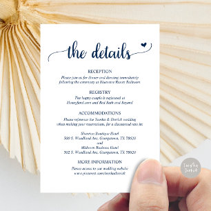 Détails du mariage, carte de boîtier de script rus