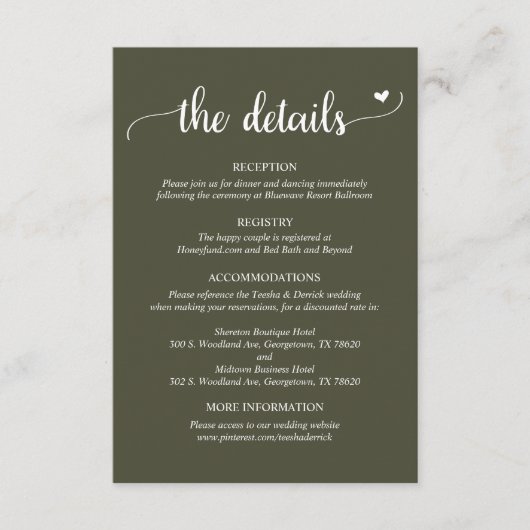 Détails du mariage, carte de boîtier de script rus (Devant)