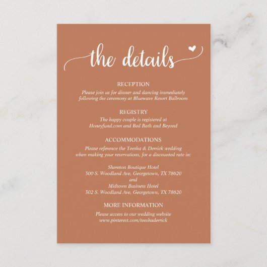 Détails du mariage, carte de boîtier de script rus (Devant)