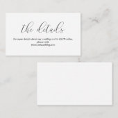 Détails du mariage Carte de boîtier du site Web (Devant / Derrière)