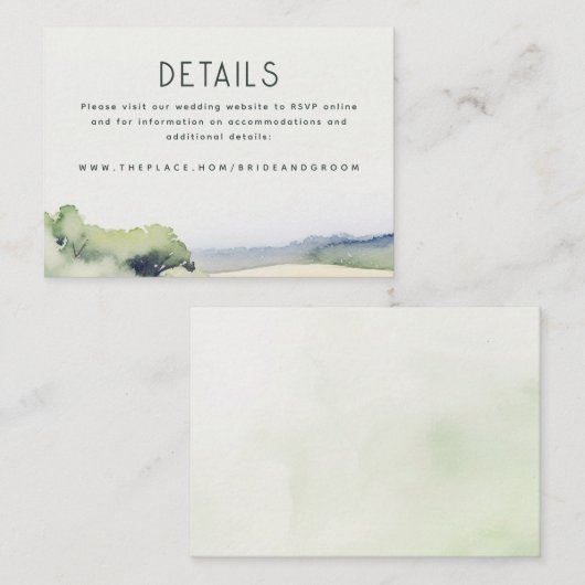 Détails du mariage Carte de petit boîtier (Devant / Derrière)