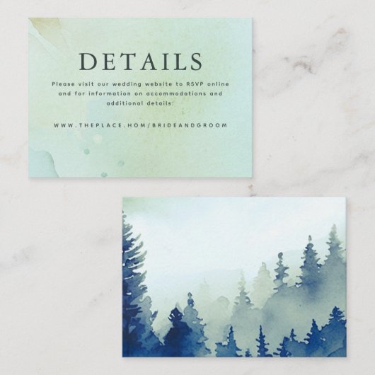 Détails du mariage Carte de petit boîtier (Devant / Derrière)