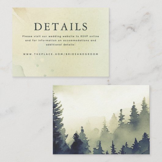 Détails du mariage Carte de petit boîtier (Devant / Derrière)