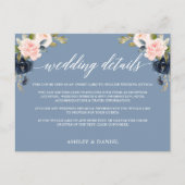 Détails du mariage Carte d'insertion Florale rose (Devant)