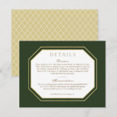 Détails du mariage Carte d'itinéraire *Golden Bloo (Devant / Derrière)