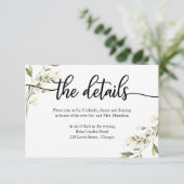 Détails du mariage Carte RSVP Floral à crème blanc (Debout devant)