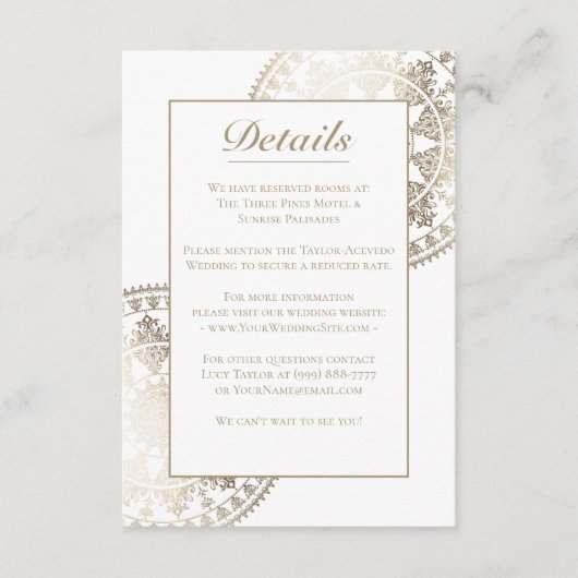Détails du Mariage couleur personnalisé Carte Gold (Devant)