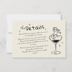 Détails du Mariage cupide tiré à la main Carte de