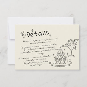 Détails du Mariage cupide tiré à la main Carte de