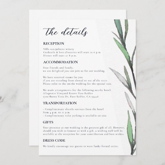 Détails du Mariage d'Athènes | invitation aérien d (Devant / Derrière)
