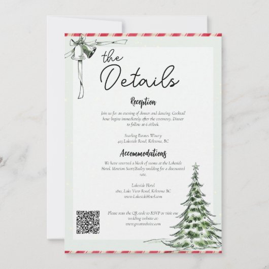 Détails du Mariage de Noël avec carte de code QR (Devant)