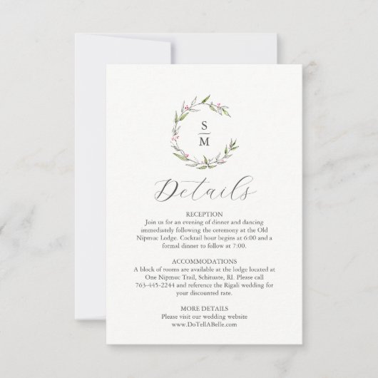 Détails du Mariage de Noël Carte Botanique (Devant)