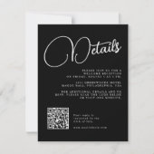 Détails du Mariage de script noir et blanc Carte R (Devant)