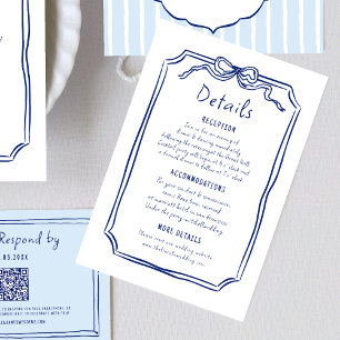 Détails du mariage écrit à la main irky Carte de b