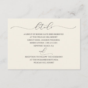 Détails du Mariage Elegance sous-déclaré Carte Cre