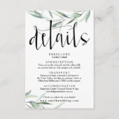 Détails du Mariage Eucalyptus Carte Rustique (Devant)