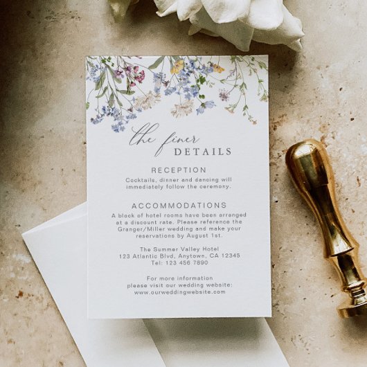 Détails du Mariage fleur sauvage Carte de boîtier 