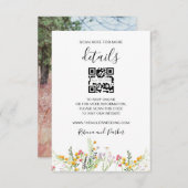 Détails du mariage fleur sauvage QR carte d'insert (Devant / Derrière)
