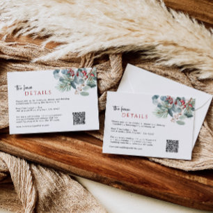 Détails du mariage hivernal Code QR de la carte de