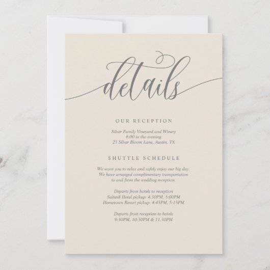 Détails du Mariage moderne, carte bleue marine fer (Devant)