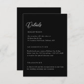 Détails du Mariage noir Carte de boîtier de code Q (Devant / Derrière)