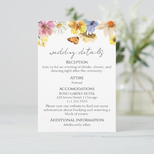 Détails du mariage | RSVP | Carte de boîtier de co (Debout devant)