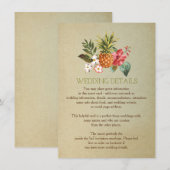 détails du mariage tropicale ananas plage encart (Devant / Derrière)