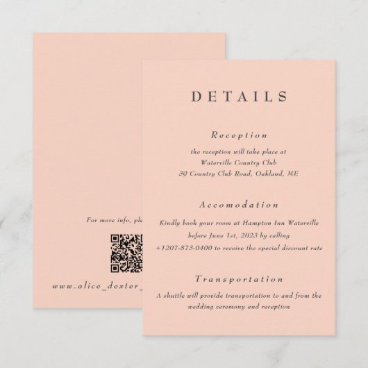 Détails du Mariage vierge Carte de boîtier de code (Devant / Derrière)