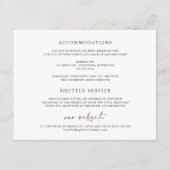 Détails du Mariage violet Carte Floral Garden (Dos)