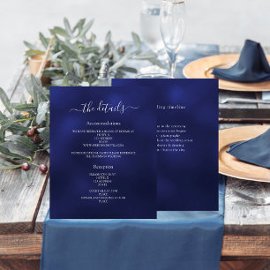 Détails du programme de mariage bleu marine