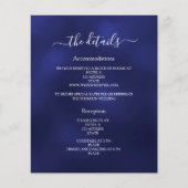 Détails du programme de mariage bleu marine QR (Devant)