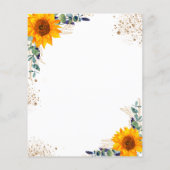 Détails du programme de mariage du tournesol Eucal (Dos)